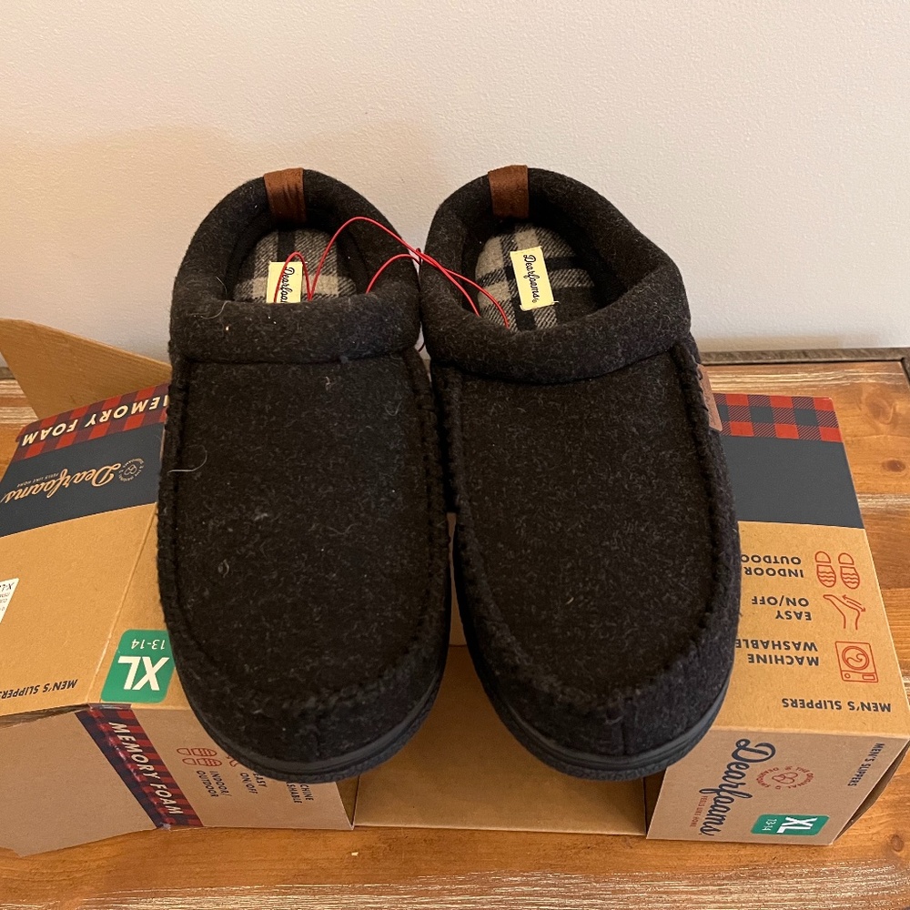 Men's Dearfoams XL (13-14) Indoor Outdoor Memory Foam Slippers